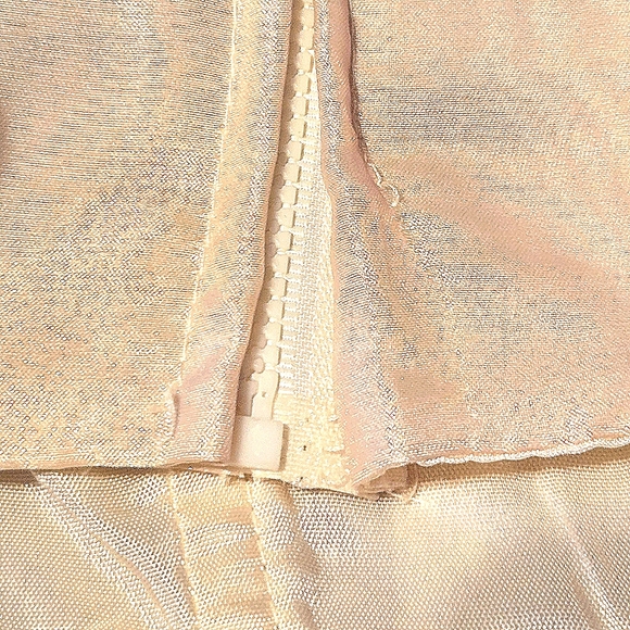 Y2K Creamy Pale Yellow & Gold Thread Organza Corset 2 Piece Prom Dress *READ* - Picture 11 of 11